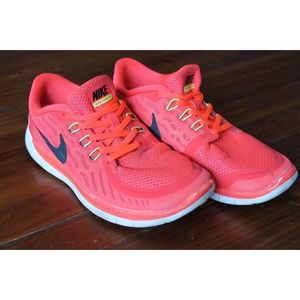 NIKE Free 5.0 GS Youth's Running Shoes 725104-600 Size 6.5Y/Womens Size 8 Orange